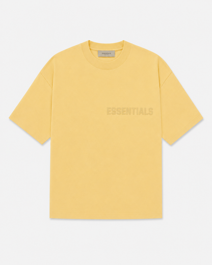 AMBERELLE Tonal Silicone Logo Short Sleeve Tee in light heather grey