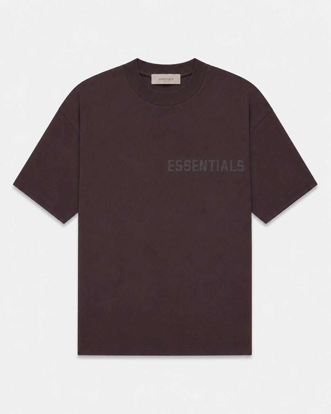 AMBERELLE Tonal Silicone Logo Short Sleeve Tee in light heather grey