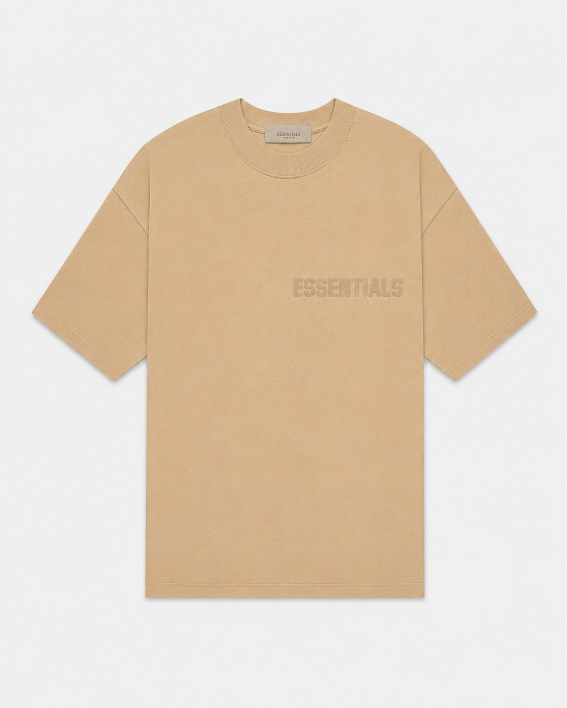 AMBERELLE Tonal Silicone Logo Short Sleeve Tee in beige