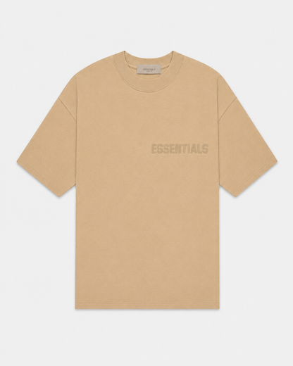 AMBERELLE Tonal Silicone Logo Short Sleeve Tee in beige
