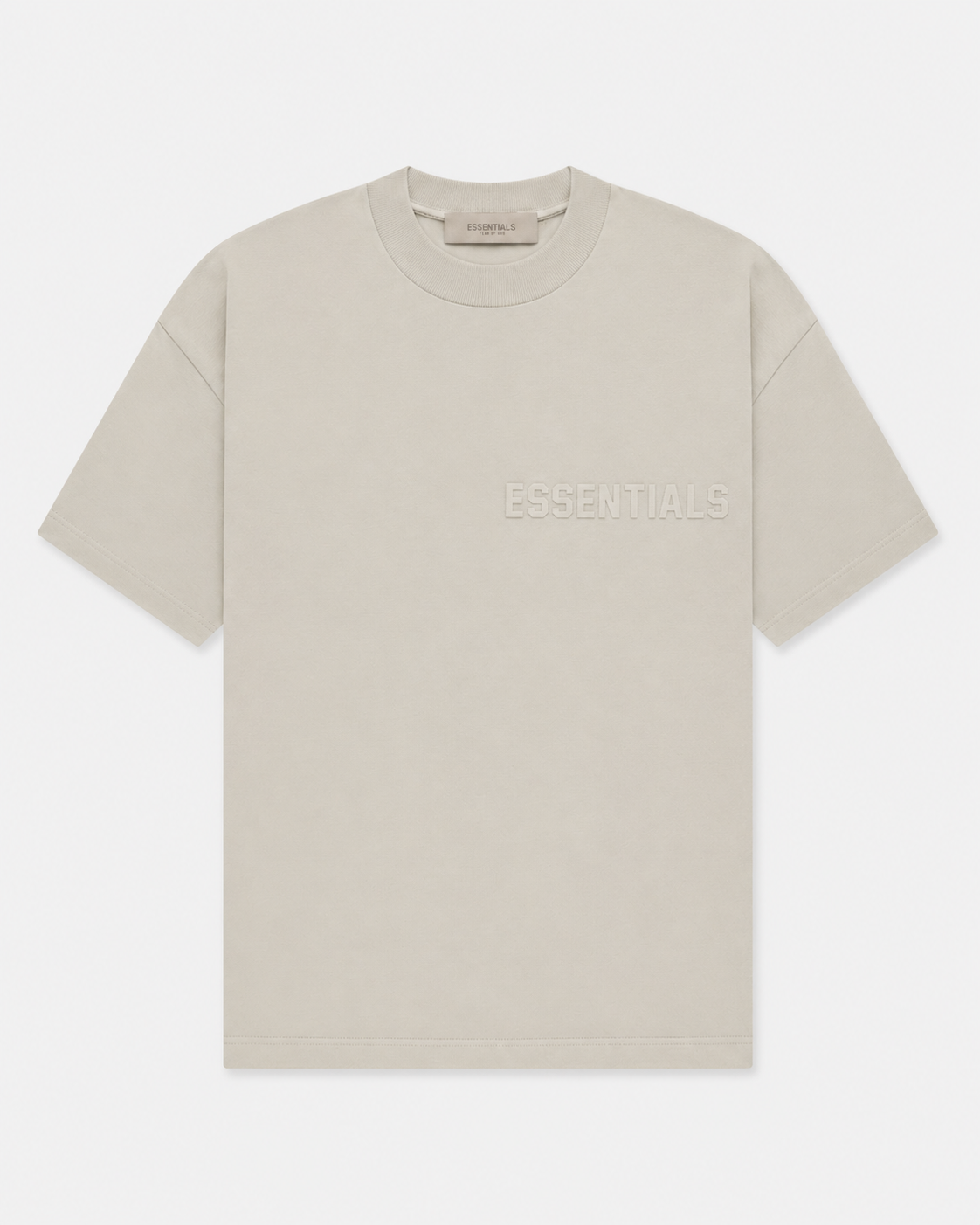 AMBERELLE Tonal Silicone Logo Short Sleeve Tee in beige