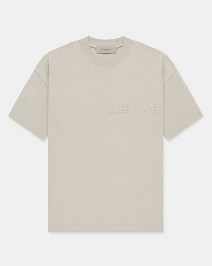 AMBERELLE Tonal Silicone Logo Short Sleeve Tee in beige
