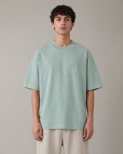 AMBERELLE Tonal Silicone Logo Short Sleeve Tee in black