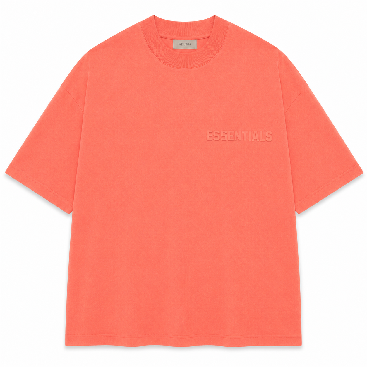 AMBERELLE Tonal Flocked Logo Short Sleeve Tee in light heather grey