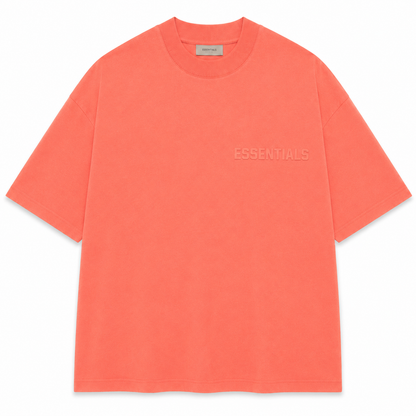 AMBERELLE Tonal Flocked Logo Short Sleeve Tee in light heather grey