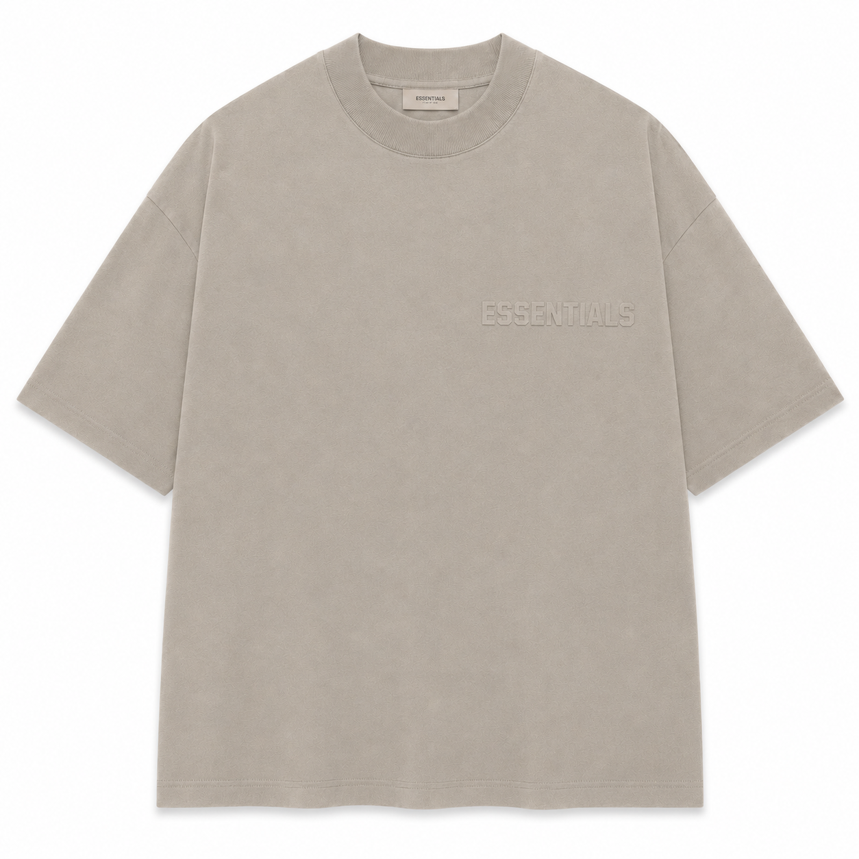 AMBERELLE Tonal Flocked Logo Short Sleeve Tee in cream