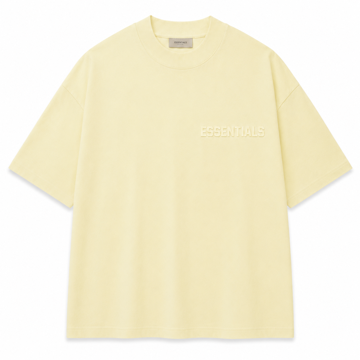 AMBERELLE Tonal Flocked Logo Short Sleeve Tee in cream