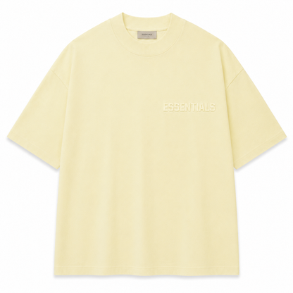 AMBERELLE Tonal Flocked Logo Short Sleeve Tee in cream