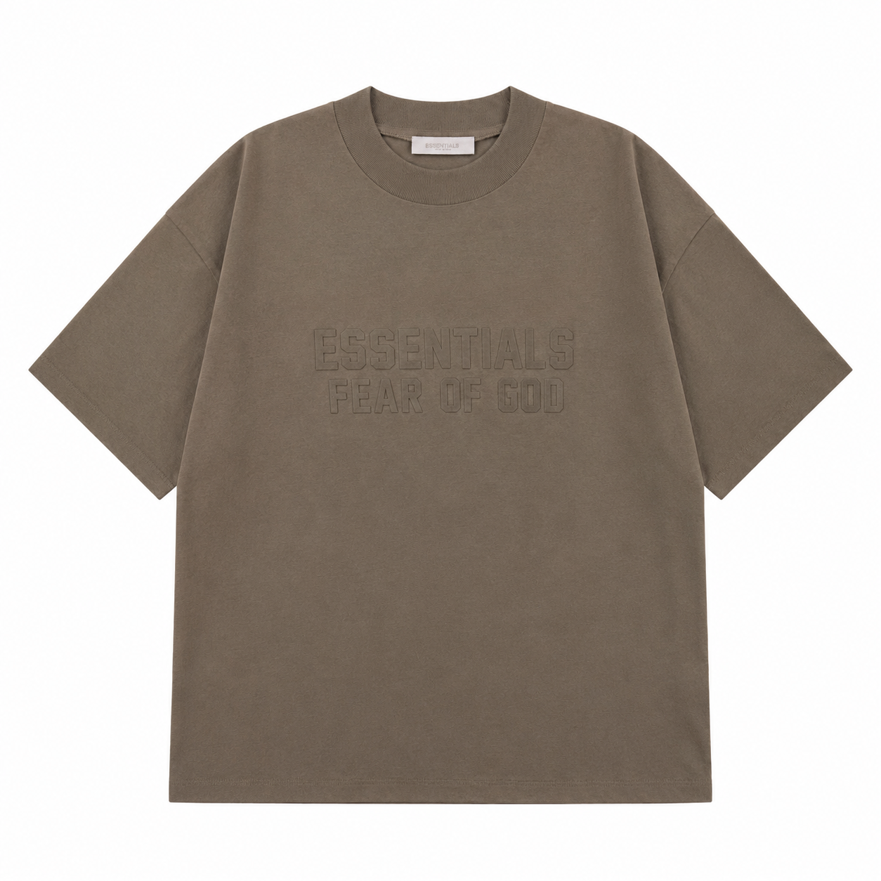 AMBERELLE Double-Line Flocked Logo Short Sleeve Tee in gray