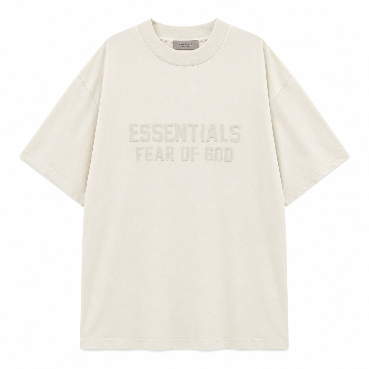 AMBERELLE Double-Line Flocked Logo Short Sleeve Tee in yellow