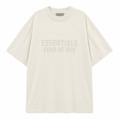 AMBERELLE Double-Line Flocked Logo Short Sleeve Tee in yellow