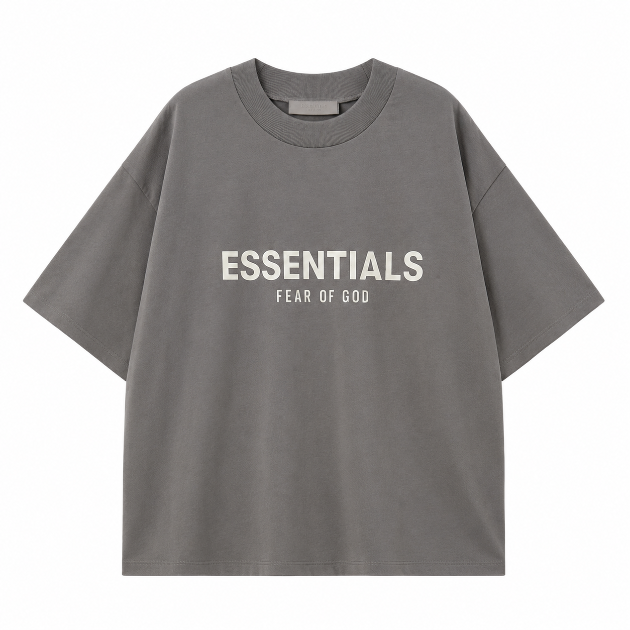 AMBERELLE Double-Line Flocked Logo Short Sleeve Tee in yellow