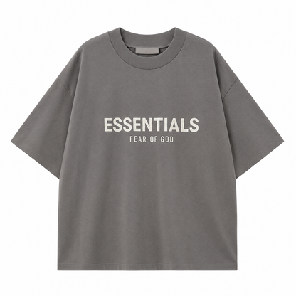 AMBERELLE Double-Line Flocked Logo Short Sleeve Tee in yellow