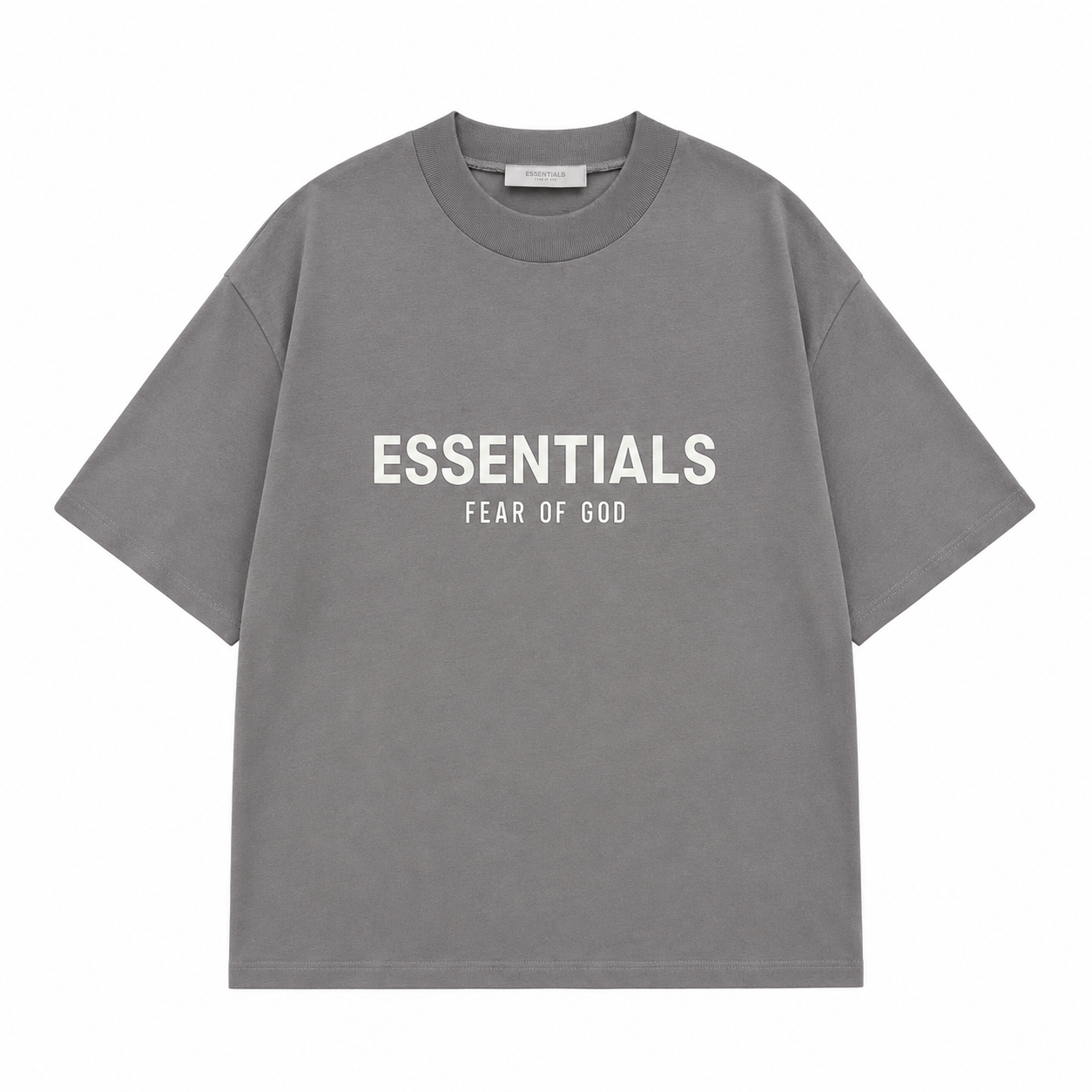 AMBERELLE Double-Line Flocked Logo Short Sleeve Tee in red