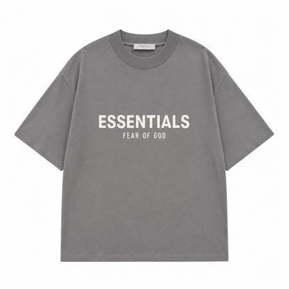 AMBERELLE Double-Line Flocked Logo Short Sleeve Tee in red
