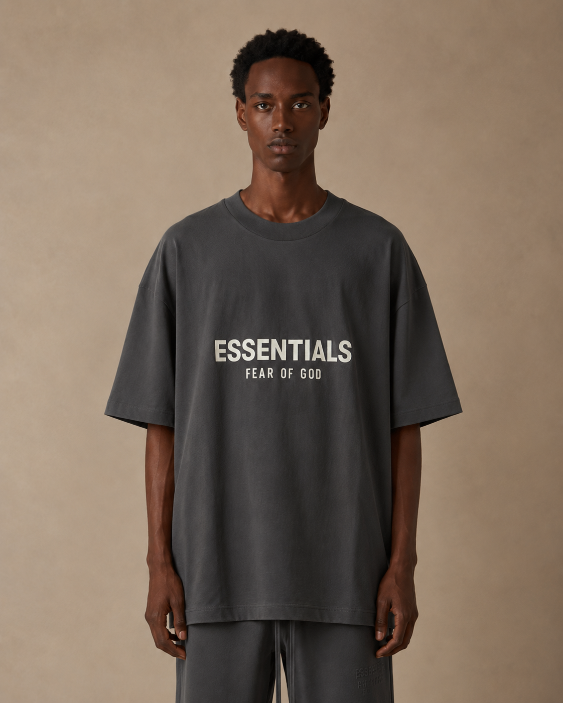 AMBERELLE Double-Line Flocked Logo Short Sleeve Tee in yellow