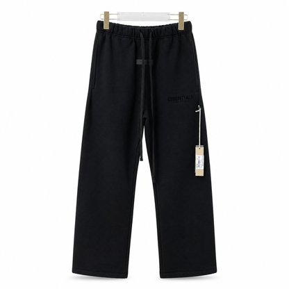 AMBERELLE Core Flocked Logo Straight Sweatpants in black