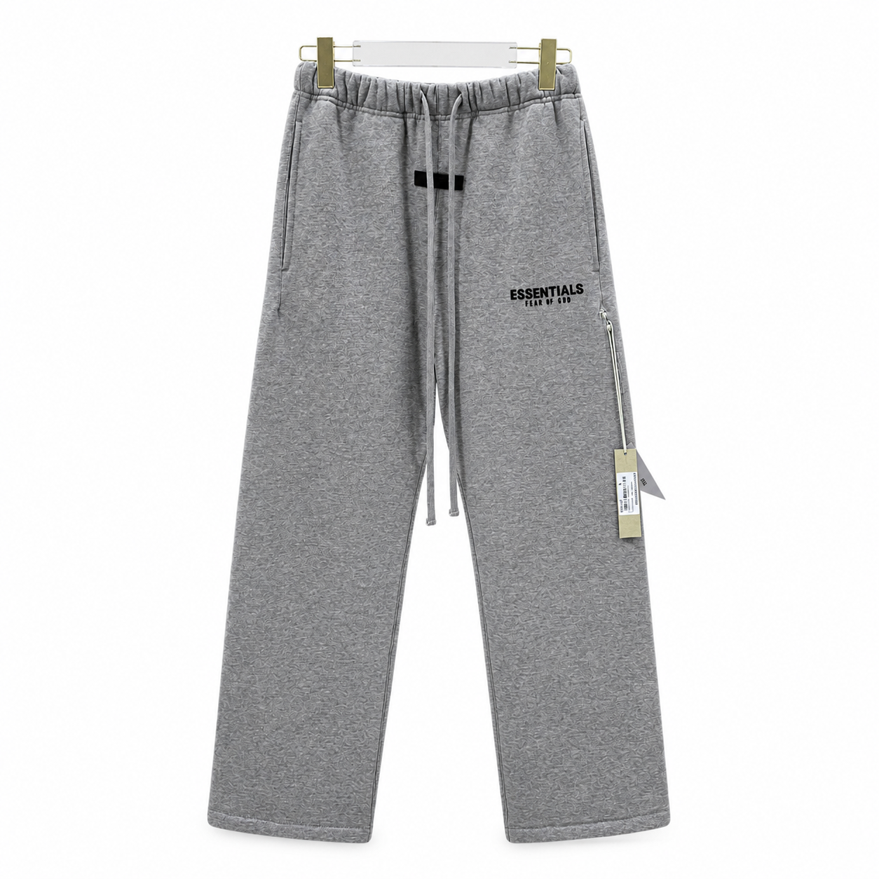 AMBERELLE Core Flocked Logo Straight Sweatpants in light heather grey