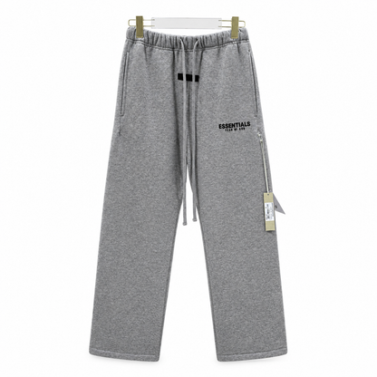 AMBERELLE Core Flocked Logo Straight Sweatpants in light heather grey