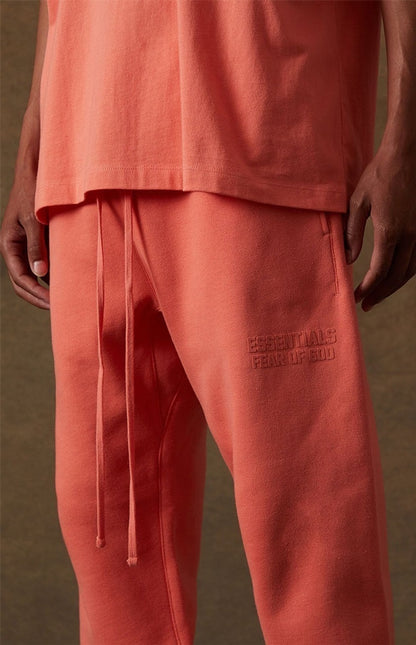 AMBERELLE Double Bar Fleece Joggers in light heather grey