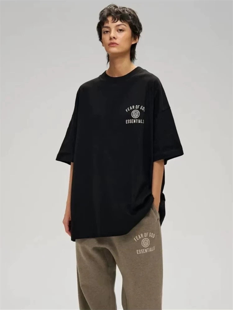 AMBERELLE Mini Crest Logo Short Sleeve Tee in navy