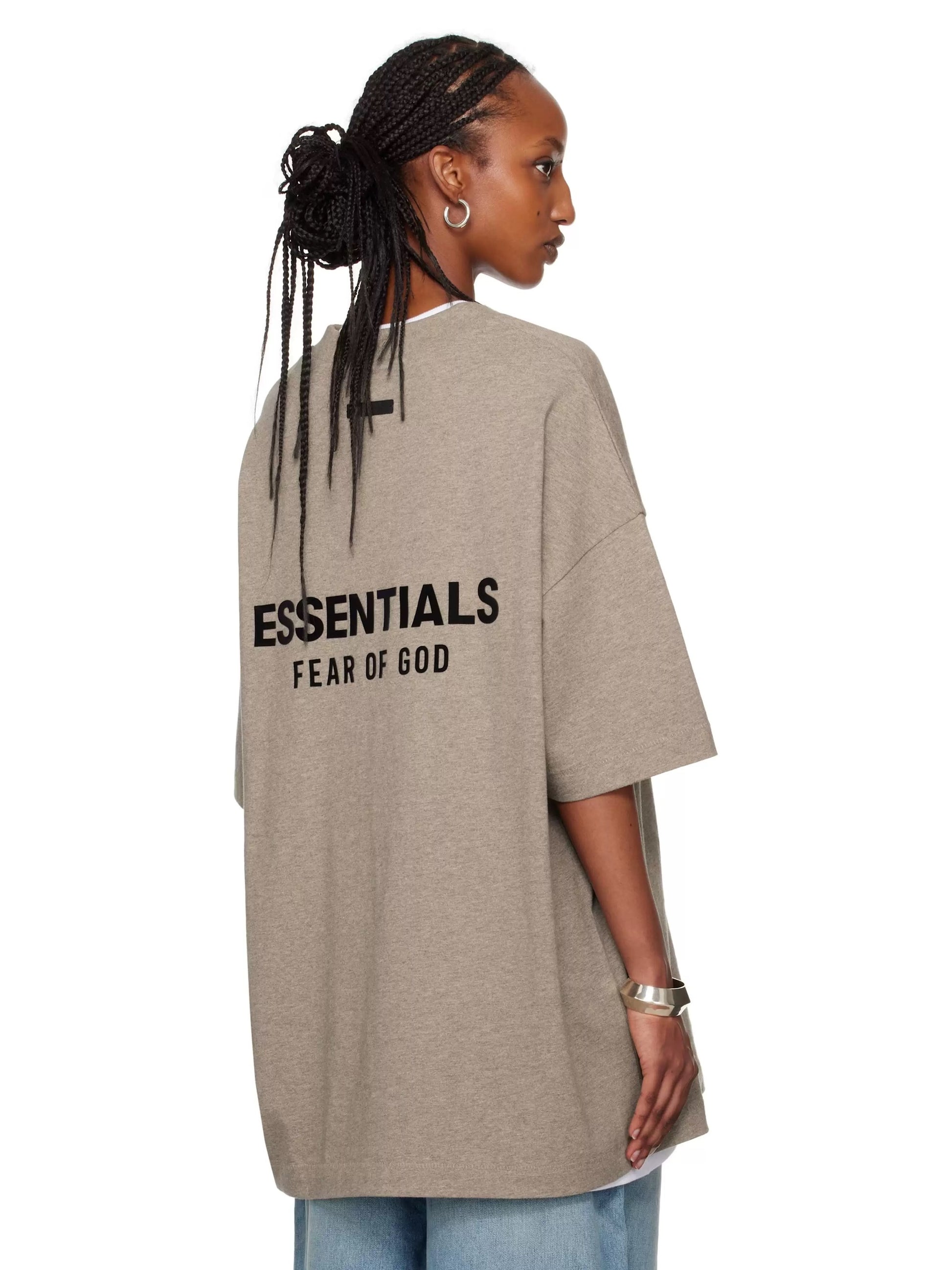 AMBERELLE Holiday Back Logo Short Sleeve Tee in beige