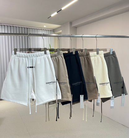 AMBERELLE Multi-Color Logo Fleece Sweatshorts in cream