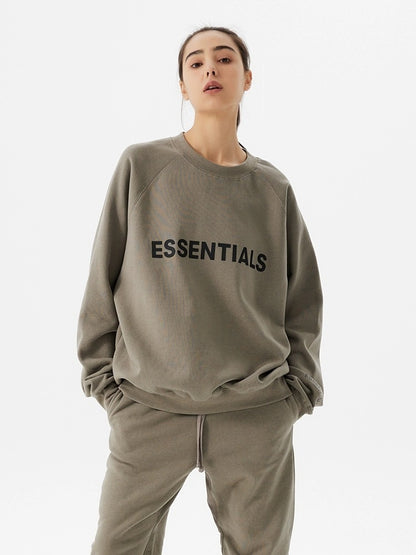 AMBERELLE Core Letter Logo Crewneck Sweatshirt in black
