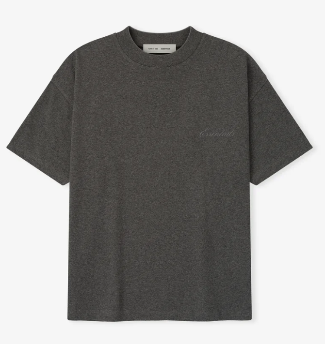 AMBERELLE Minimal Script Logo Boxy T-Shirt in black