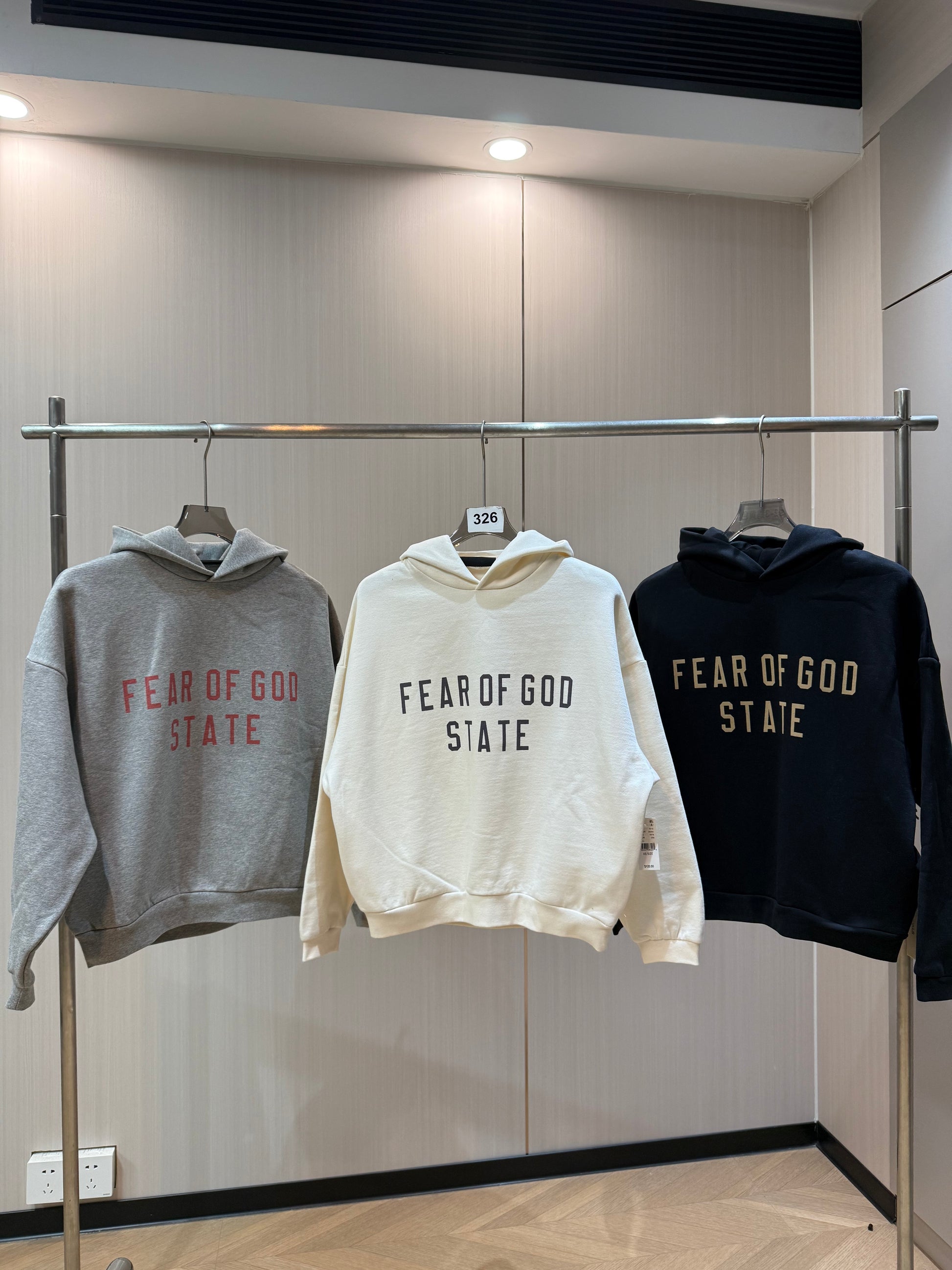 AMBERELLE FW24 State Graphic Fleece Hoodie in cream