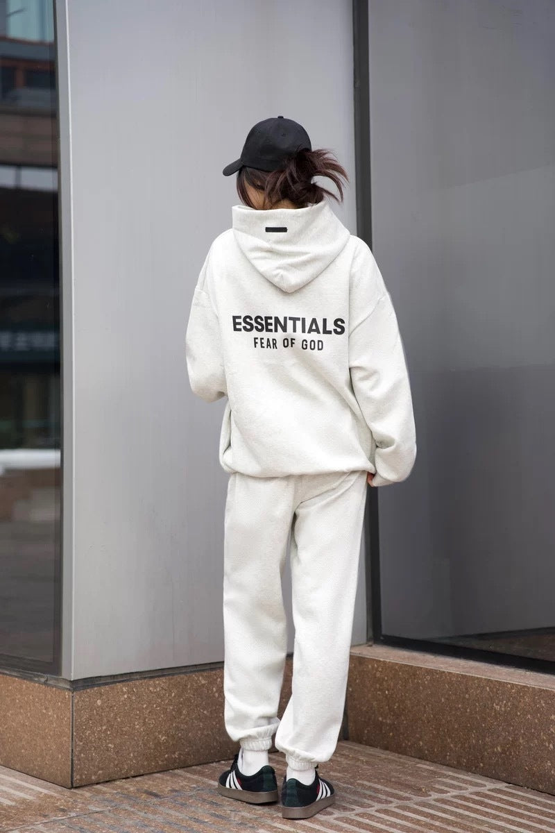 AMBERELLE Holiday Back Logo Fleece Hoodie in gray