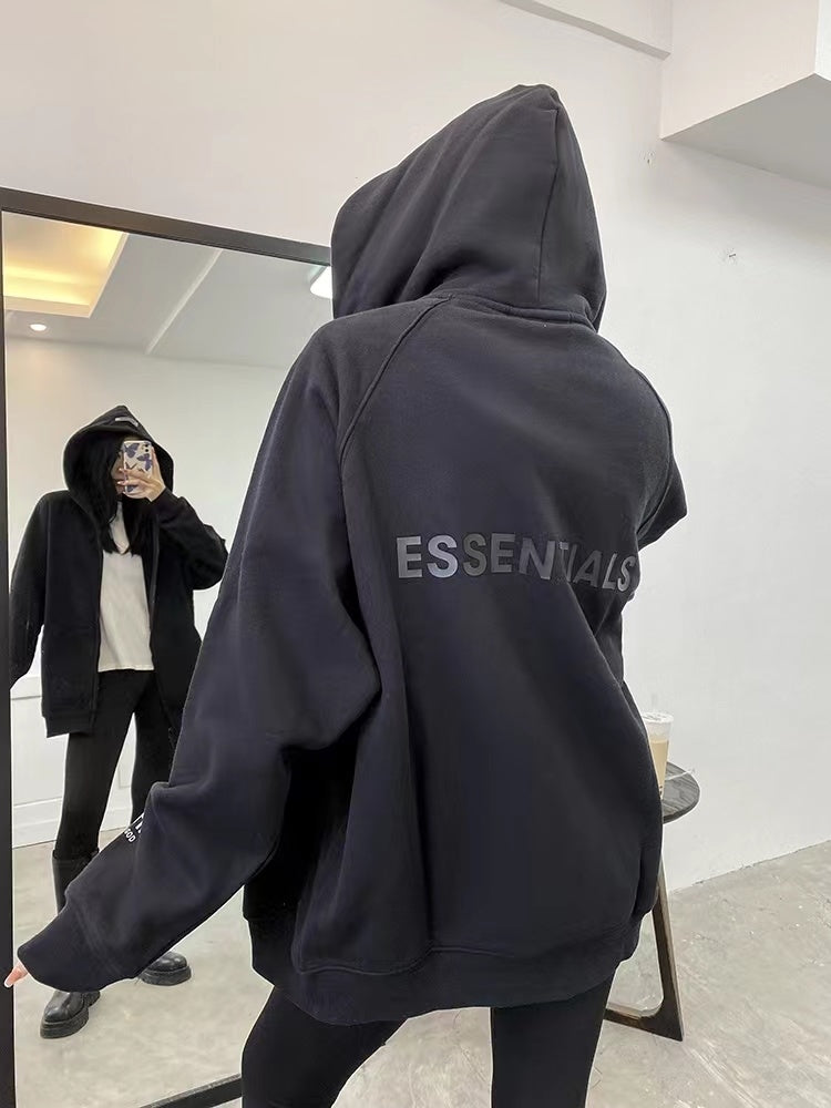 AMBERELLE Back Logo Fleece Hoodie in black