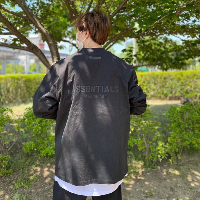 AMBERELLE Back Logo Long Sleeve Tee in light heather grey