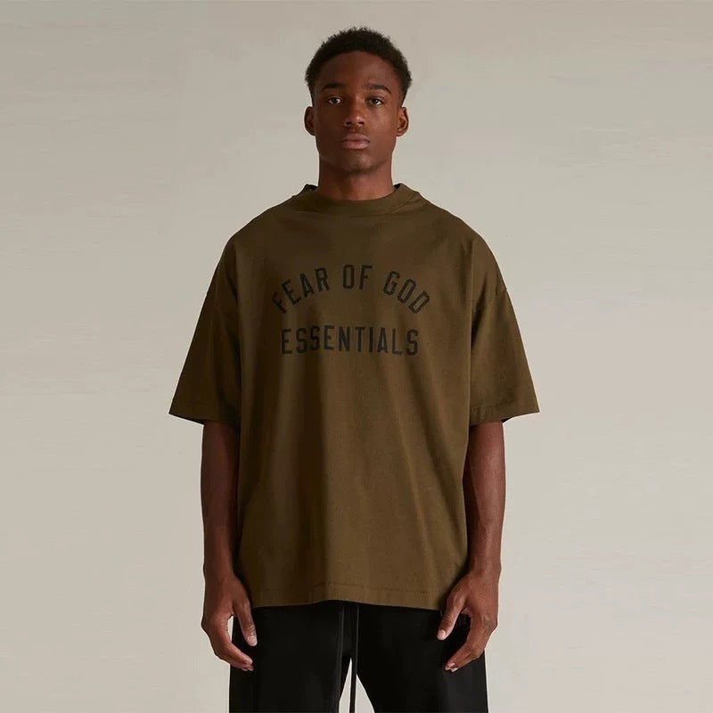 AMBERELLE Holiday Core Logo Short Sleeve Tee in brown