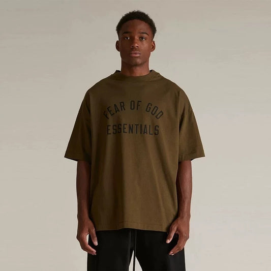 AMBERELLE Holiday Core Logo Short Sleeve Tee in brown
