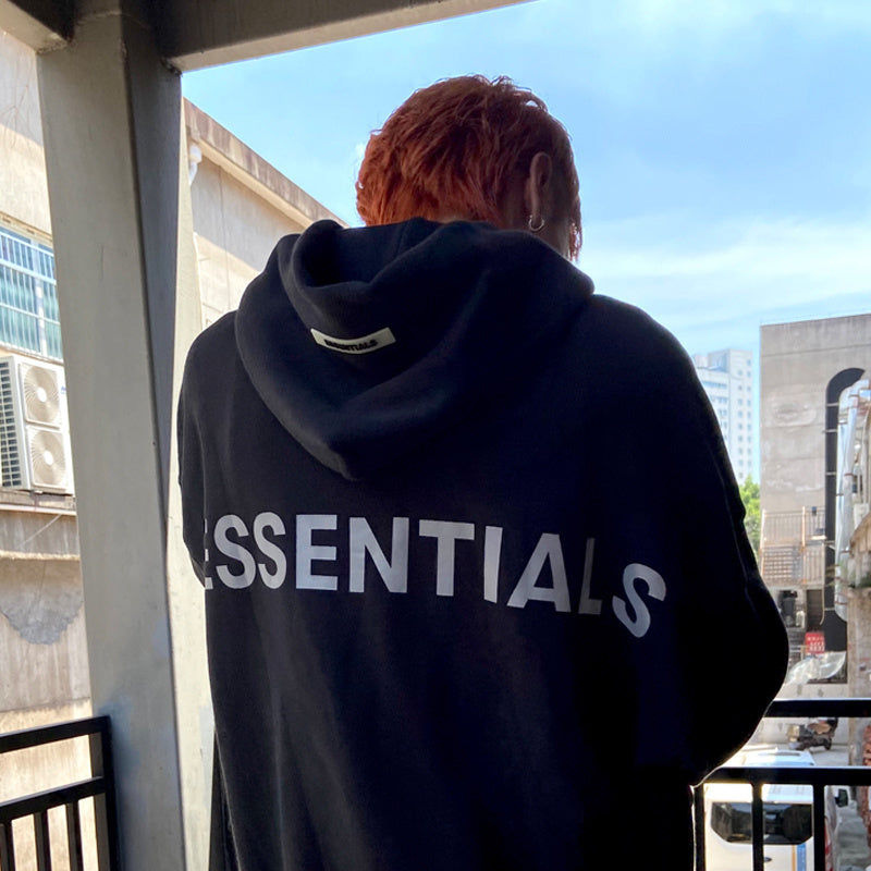 AMBERELLE Back Logo Oversized Fleece Hoodie in black
