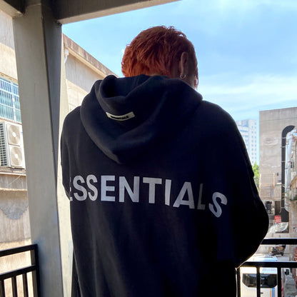 AMBERELLE Back Logo Oversized Fleece Hoodie in black