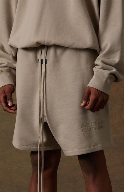 AMBERELLE Core Logo Fleece Sweatshorts in dark taupe