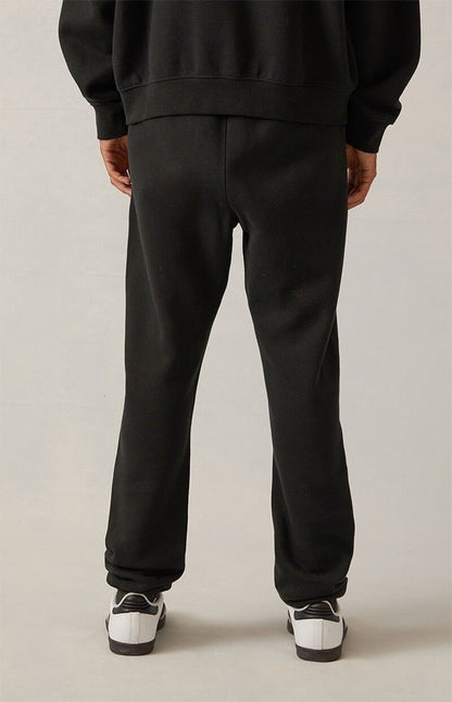 AMBERELLE Flocked Logo Tapered Joggers in black