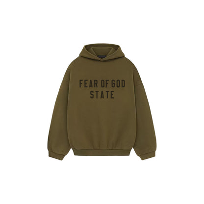 AMBERELLE Collegiate Graphic Fleece Hoodie in cream