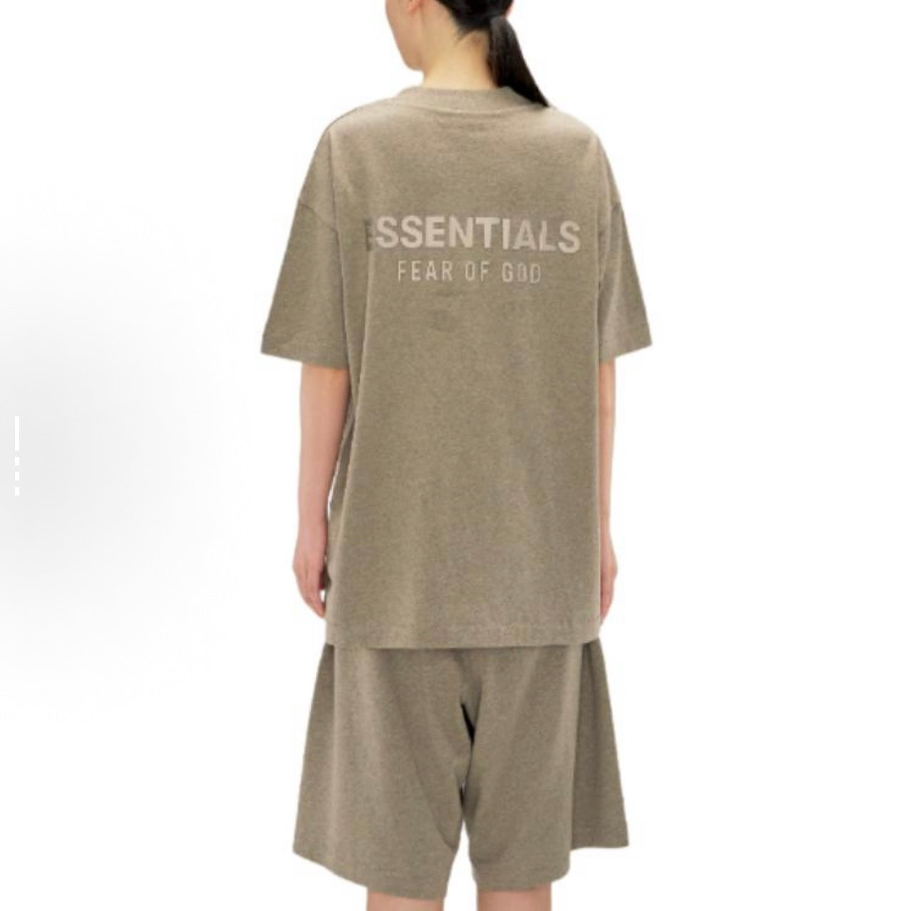 AMBERELLE Oversized Minimal Logo T-Shirt in beige