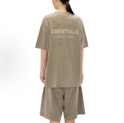 AMBERELLE Oversized Minimal Logo T-Shirt in beige