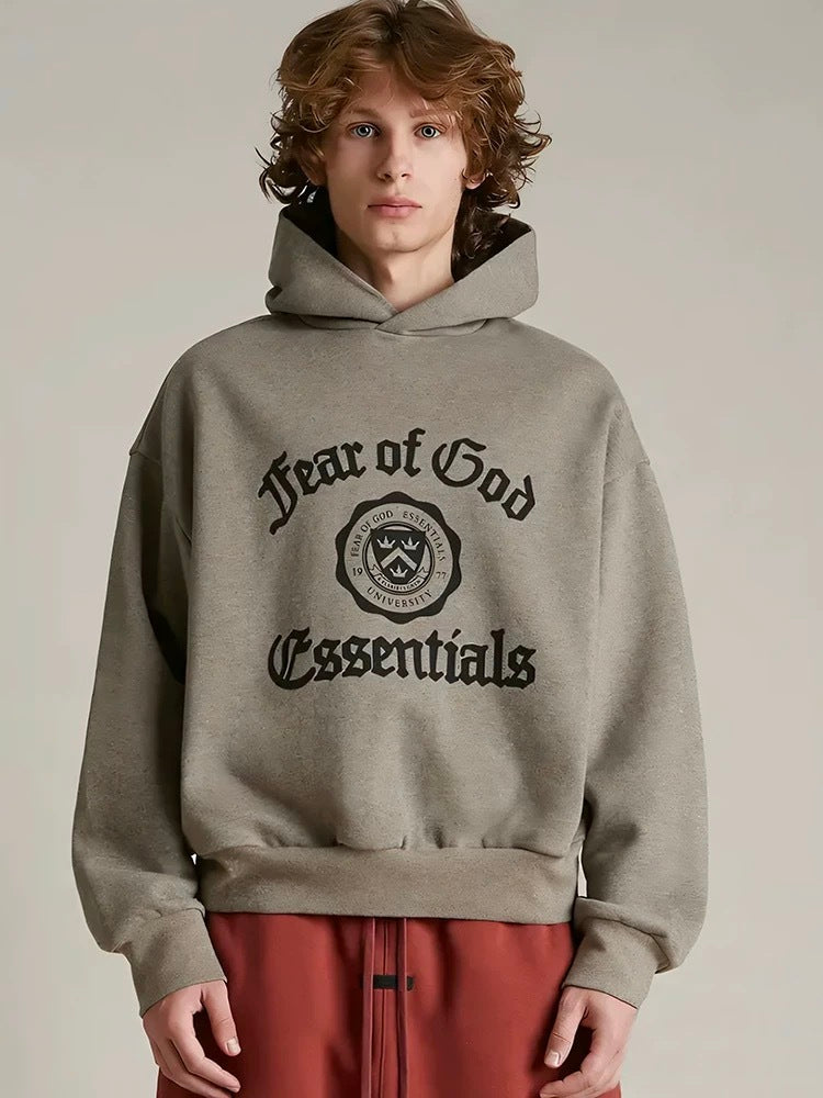 AMBERELLE 24FW Vintage Graphic Fleece Hoodie in black