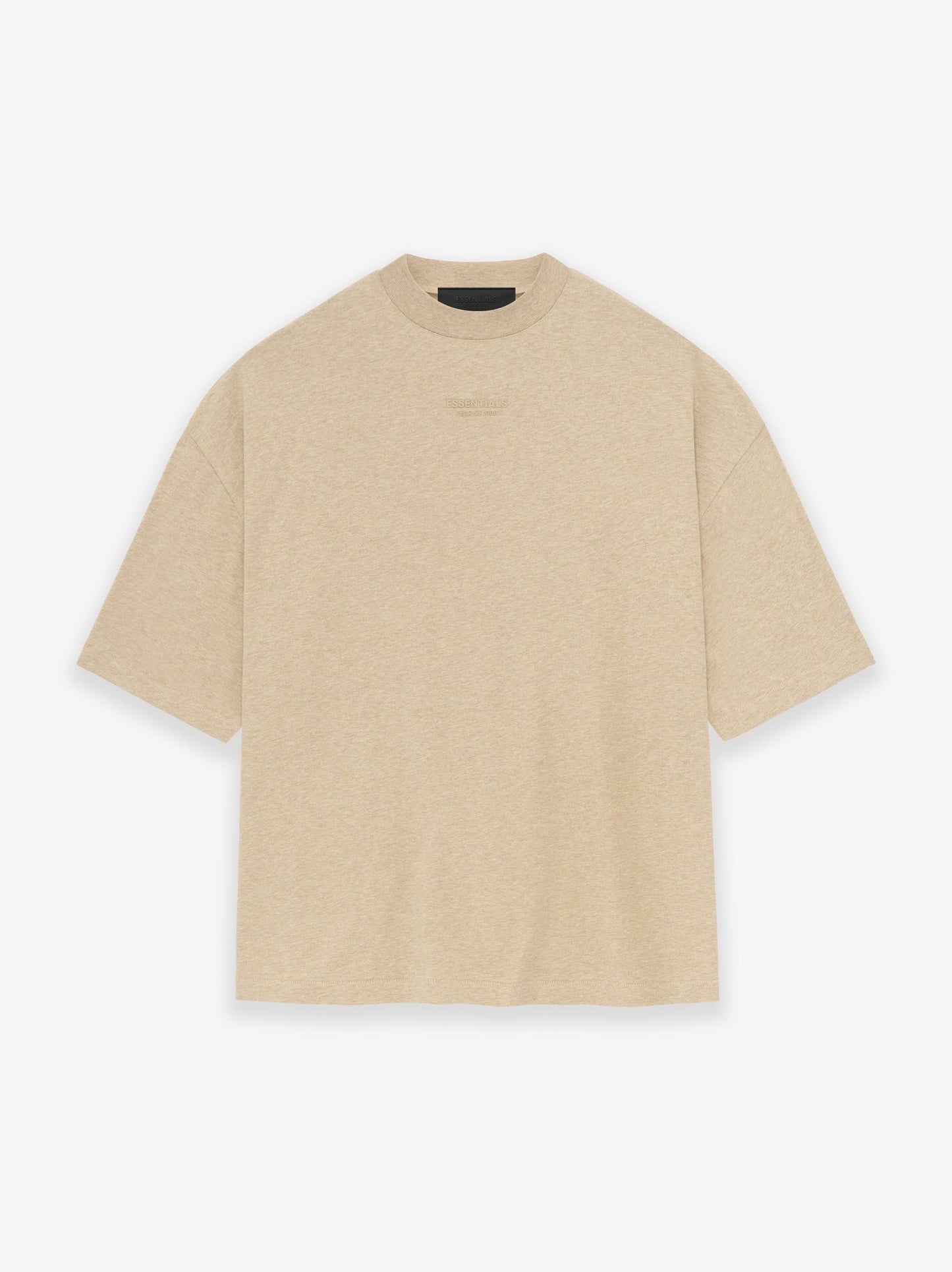 AMBERELLE Cloud Soft Minimal Logo Short Sleeve Tee in light heather grey