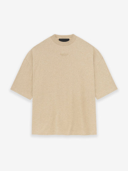 AMBERELLE Cloud Soft Minimal Logo Short Sleeve Tee in light heather grey