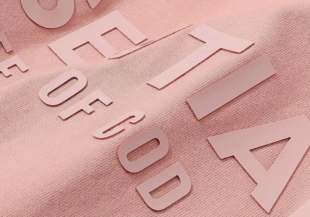 AMBERELLE Tonal Raised Logo Oversized T-Shirt in pink