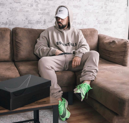 AMBERELLE Side Logo Oversized Fleece Hoodie in cream