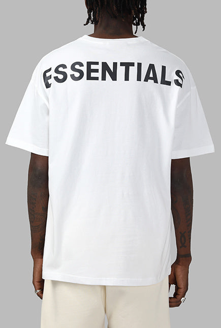 AMBERELLE Reflective Back Logo Oversized T-Shirt in white