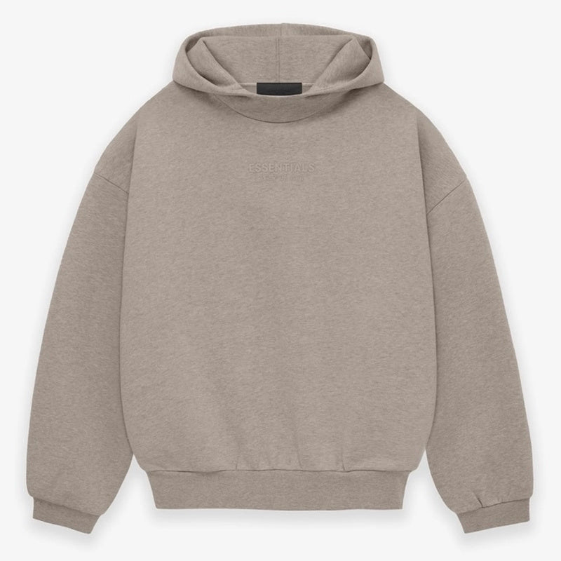 AMBERELLE FW23 Minimal Logo Fleece Hoodie in dark taupe