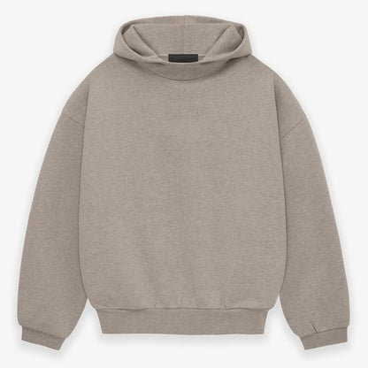 AMBERELLE FW23 Minimal Logo Fleece Hoodie in dark taupe